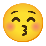 😚 Kissing Face with Closed Eyes, Emoji by Google