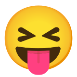 😝 Squinting Face with Tongue, Emoji by Google