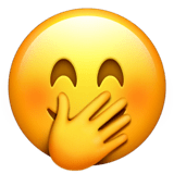 🤭 Face with Hand Over Mouth, Emoji by Apple