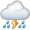 ⛈️ Cloud with Lightning and Rain, Emoji by Samsung