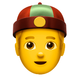👲 Person with Skullcap, Emoji by Apple