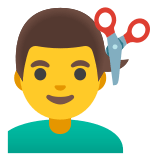 💇‍♂️ Man Getting Haircut, Emoji by Google