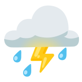 ⛈️ Cloud with Lightning and Rain, Emoji by Google