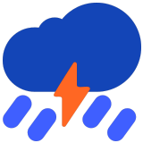 ⛈️ Cloud with Lightning and Rain, Emoji by Microsoft