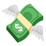 💸 Money with Wings, Emoji by Google