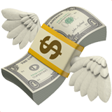 💸 Money with Wings, Emoji by Apple