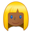 👱🏾‍♀️ Woman: Medium-Dark Skin Tone, Blond Hair, Emoji by Samsung
