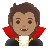🧛🏽 Vampire: Medium Skin Tone, Emoji by Google