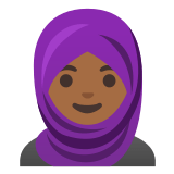 🧕🏾 Frau Mit Kopftuch: Mitteldunkle Hautfarbe Emoji von Google