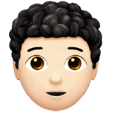 🧑🏻‍🦱 Person: Light Skin Tone, Curly Hair, Emoji by Apple