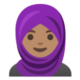🧕🏽 Woman with Headscarf: Medium Skin Tone, Emoji by Google
