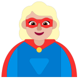 🦸🏼‍♀️ Woman Superhero: Medium-Light Skin Tone, Emoji by Microsoft