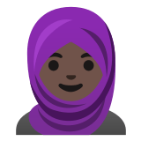 🧕🏿 Woman with Headscarf: Dark Skin Tone, Emoji by Google