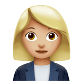 👩🏼‍💼 Woman Office Worker: Medium-Light Skin Tone, Emoji by Apple
