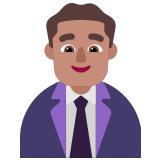 👨🏽‍💼 Büroangestellter: Mittlere Hautfarbe Emoji von Microsoft