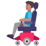 👨🏽‍🦼 Mann in Elektrischem Rollstuhl: Mittlere Hautfarbe Emoji von Microsoft