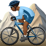 🚵🏾‍♂️ Мужчина на Горном Велосипеде: Темный Тон Кожи, смайлик от Apple