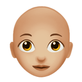👩🏼‍🦲 Woman: Medium-Light Skin Tone, Bald, Emoji by Apple