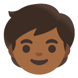 🧒🏾 Kind: Mitteldunkle Hautfarbe Emoji von Google