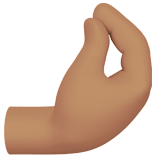 🤌🏽 Zusammengedrückte Finger: Mittlere Hautfarbe Emoji von Apple
