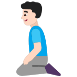 🧎🏻‍♂️ Man Kneeling: Light Skin Tone, Emoji by Microsoft