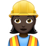 👷🏿‍♀️ Bauarbeiterin: Dunkle Hautfarbe Emoji von Apple