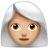 👩🏼‍🦳 Женщина: Светлый Тон Кожи Седые Волосы, смайлик от Apple