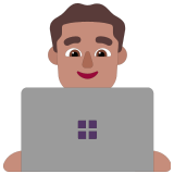👨🏽‍💻 Man Technologist: Medium Skin Tone, Emoji by Microsoft
