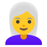 👩‍🦳 Женщина: Седые Волосы, смайлик от Google