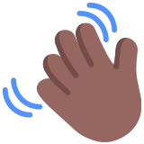 👋🏾 Waving Hand: Medium-Dark Skin Tone, Emoji by Microsoft