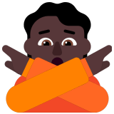 🙅🏿 Person Gesturing No: Dark Skin Tone, Emoji by Microsoft