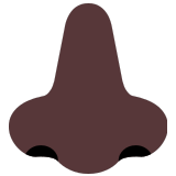 👃🏿 Nose: Dark Skin Tone, Emoji by Microsoft