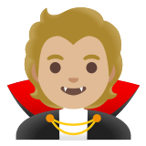 🧛🏼 Vampire: Medium-Light Skin Tone, Emoji by Google