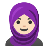 🧕🏻 Woman with Headscarf: Light Skin Tone, Emoji by Google