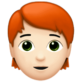 🧑🏻‍🦰 Erwachsener: Helle Hautfarbe, Rotes Haar Emoji von Apple