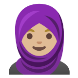 🧕🏼 Woman with Headscarf: Medium-Light Skin Tone, Emoji by Google