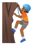 🧗🏾 Bergsteiger(in): Mitteldunkle Hautfarbe Emoji von Google