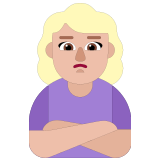 🙎🏼‍♀️ Woman Pouting: Medium-Light Skin Tone, Emoji by Microsoft