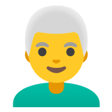👨‍🦳 Homme : Cheveux Blancs Emoji par Google