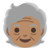 🧓🏽 Пожилой Человек: Средний Тон Кожи, смайлик от Google
