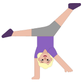 🤸🏼‍♀️ Woman Cartwheeling: Medium-Light Skin Tone, Emoji by Microsoft