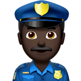 👮🏿‍♂️ Man Police Officer: Dark Skin Tone, Emoji by Apple