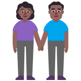 👫🏾 Woman and Man Holding Hands: Medium-Dark Skin Tone, Emoji by Microsoft