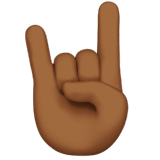 🤘🏾 Sign of The Horns: Medium-Dark Skin Tone, Emoji by Apple