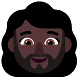 🧔🏿‍♀️ Woman: Dark Skin Tone, Beard, Emoji by Microsoft