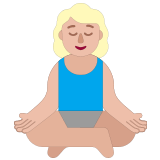 🧘🏼‍♀️ Woman in Lotus Position: Medium-Light Skin Tone, Emoji by Microsoft