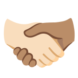 🫱🏻‍🫲🏽 Handshake: Light Skin Tone, Medium Skin Tone, Emoji by Google