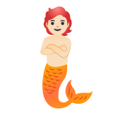 🧜🏻 Wassermensch: Helle Hautfarbe Emoji von Google