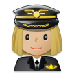 👩🏼‍✈️ Woman Pilot: Medium-Light Skin Tone, Emoji by Samsung