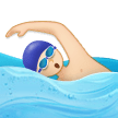 🏊🏻‍♂️ Man Swimming: Light Skin Tone, Emoji by Samsung